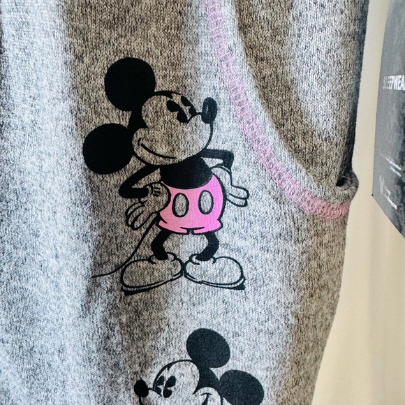 Disney Mickey Sleepwear Jogger Pants Gray/Pink Polyester/Spandex Pockets size XL - Picture 3 of 12